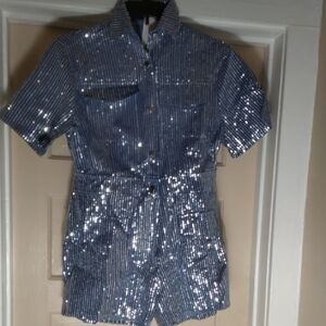 RAGA Blue Sequin Jumpsuit